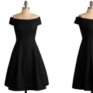 Modcloth Emily Fin Delilah Kettle Corn Dress Black